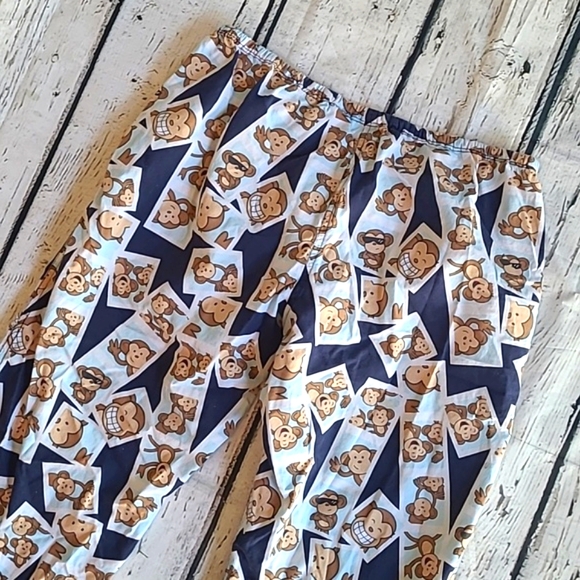Vintage Y2K Aeropostale Cotton Low Rise Monkey Print Pajama Pants Womens Sz M - Picture 13 of 17